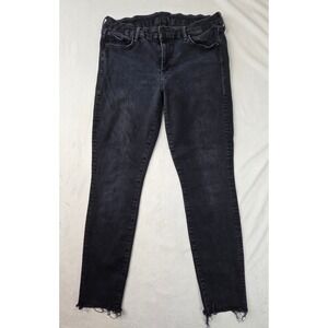 Mother Jeans Women 31 Black Excellent Skinny‎ Raw Hem Looker Denim